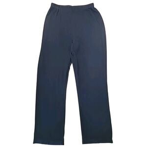 Chico’s Travelers Pull-On Pants Sz 1S US 6 Black Wide Leg Slinky Knit GUC